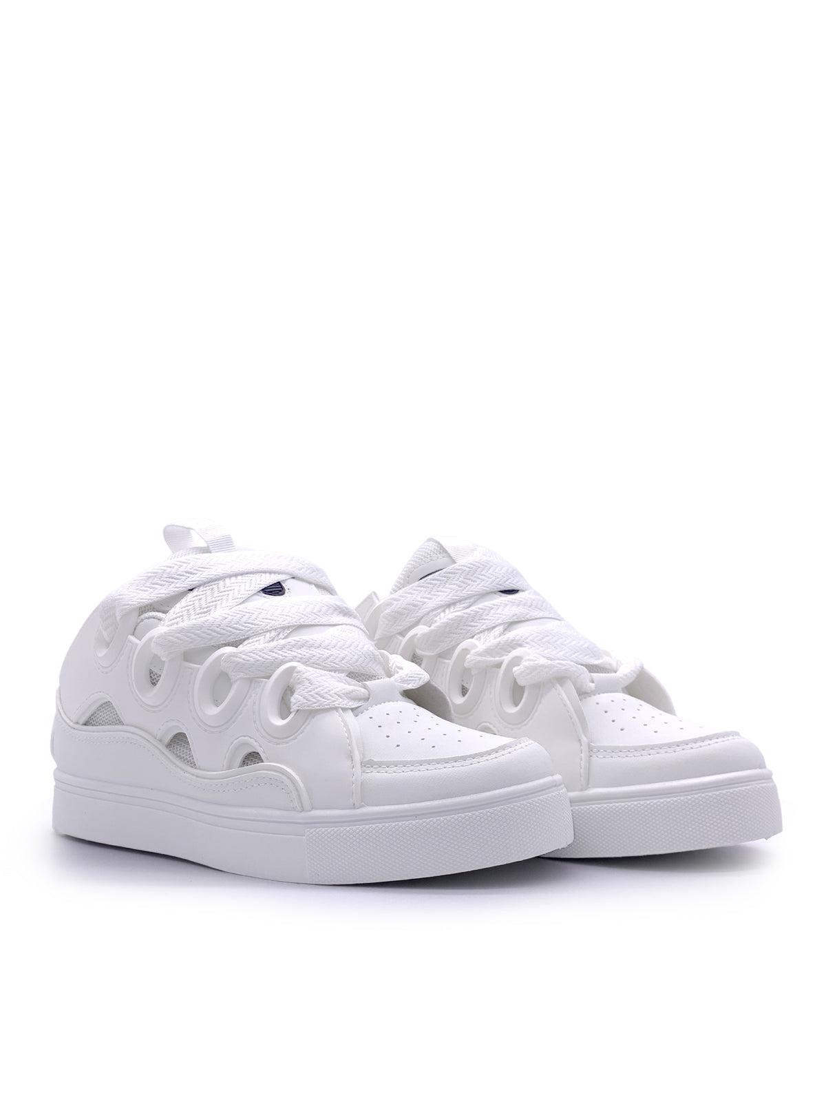 GIUSY - Sneakers in ecopelle e tessuto con stringhe