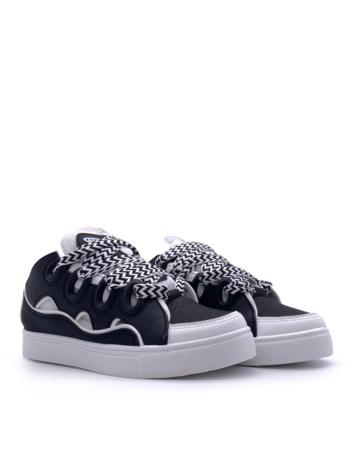 GIUSY - Sneakers in ecopelle e tessuto con stringhe