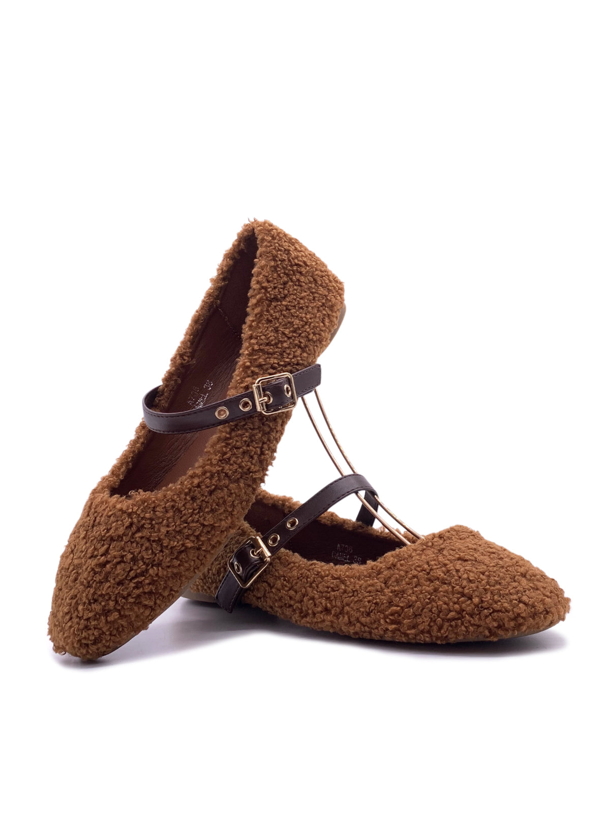 HELLI - Ballerine teddy in pile con cinturini