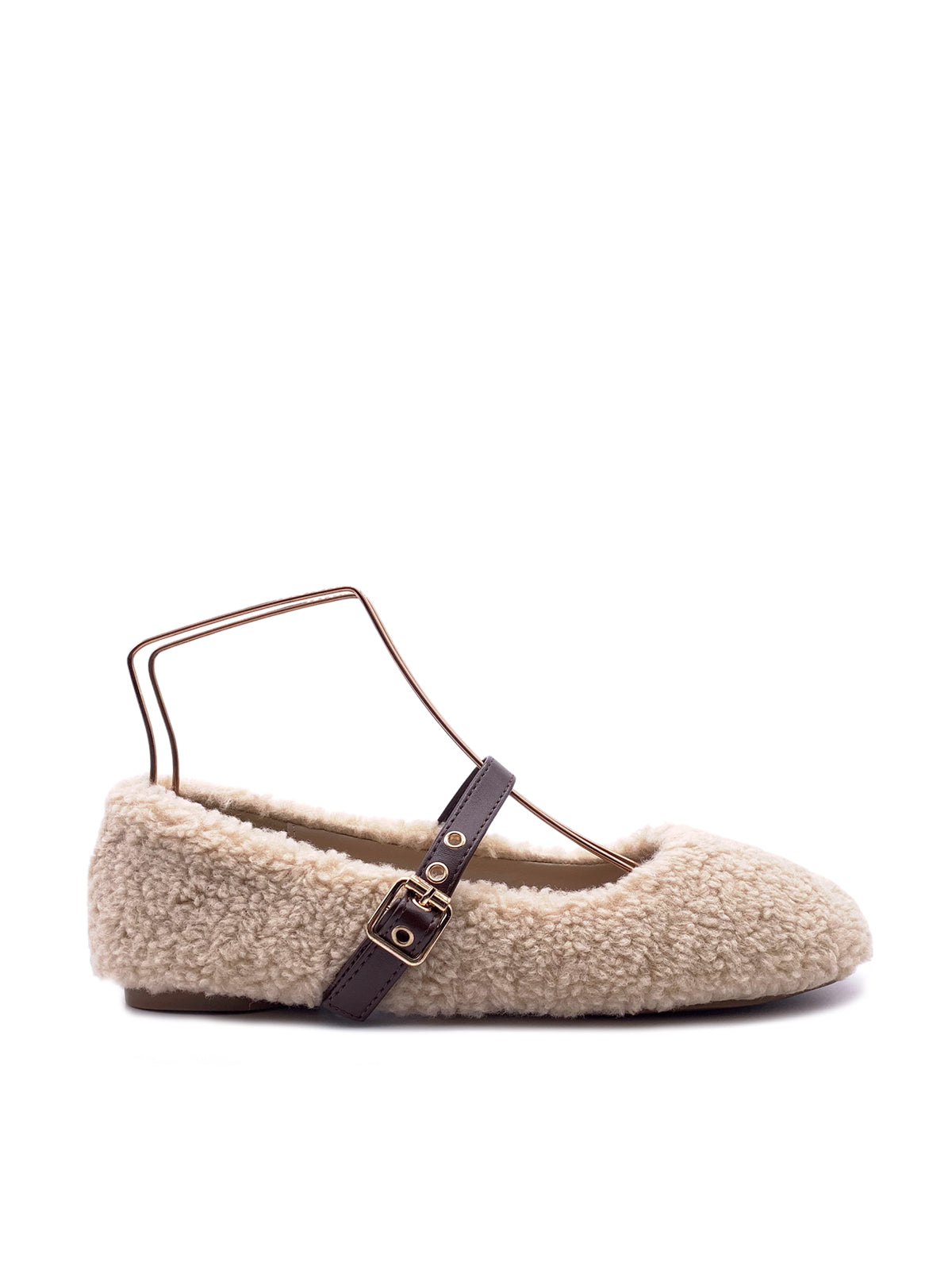 HELLI - Ballerine teddy in pile con cinturini
