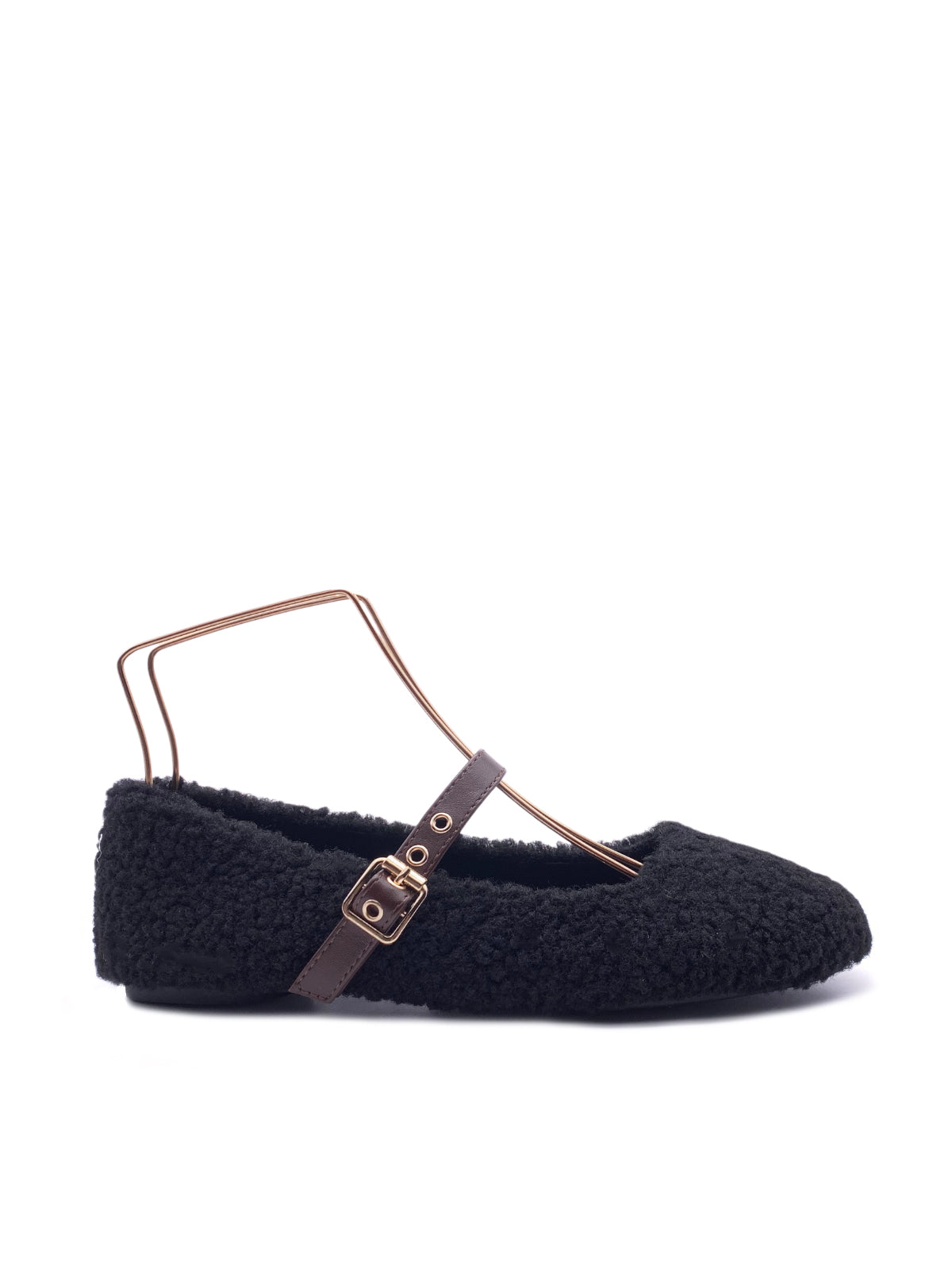 HELLI - Ballerine teddy in pile con cinturini
