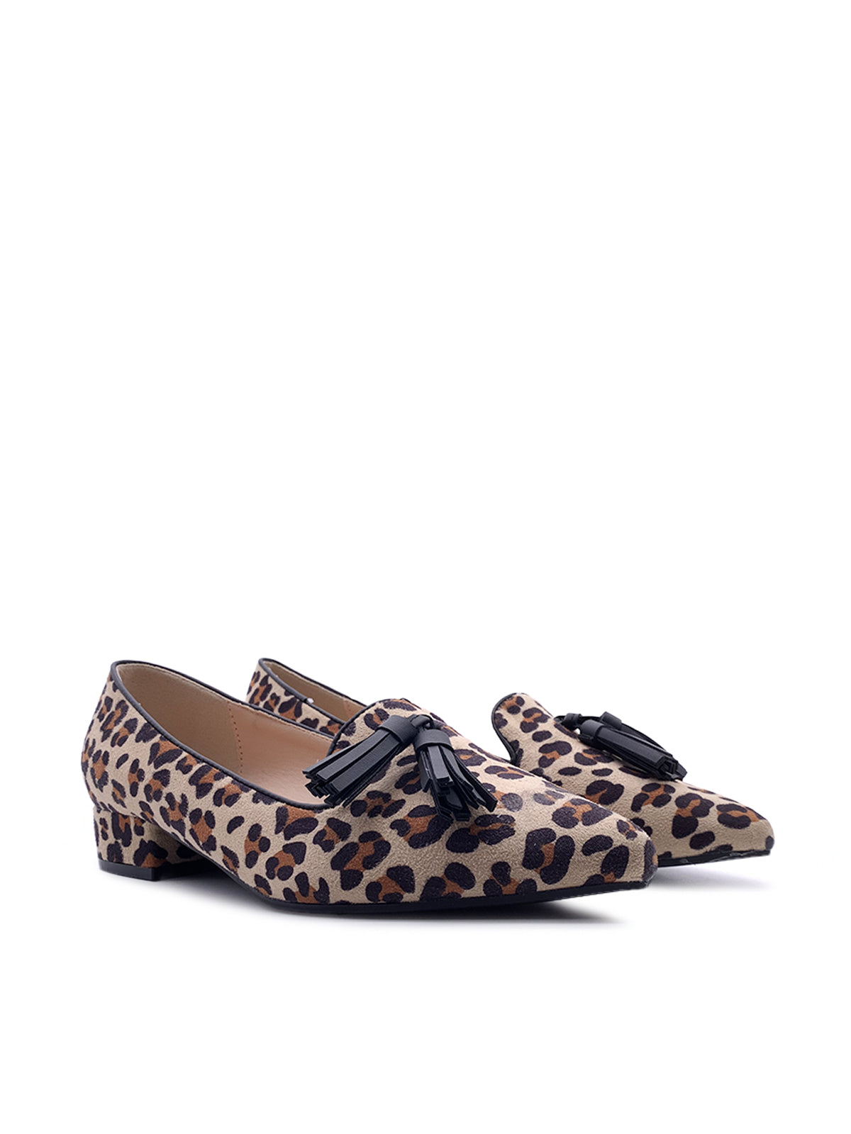 IARA - Ballerine in camoscio animalier con nappina
