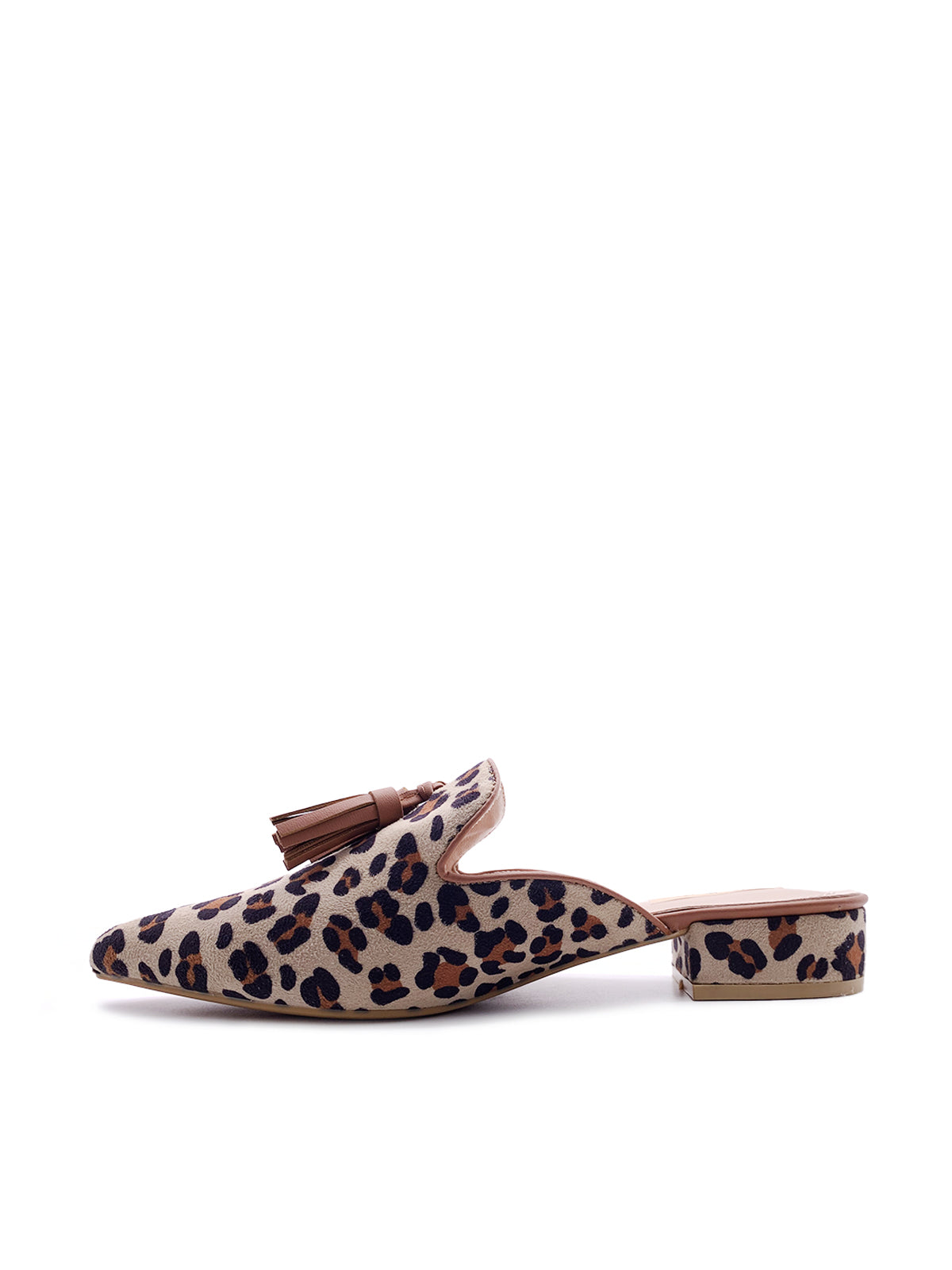 INGRID - Sabot in camoscio animalier con nappina