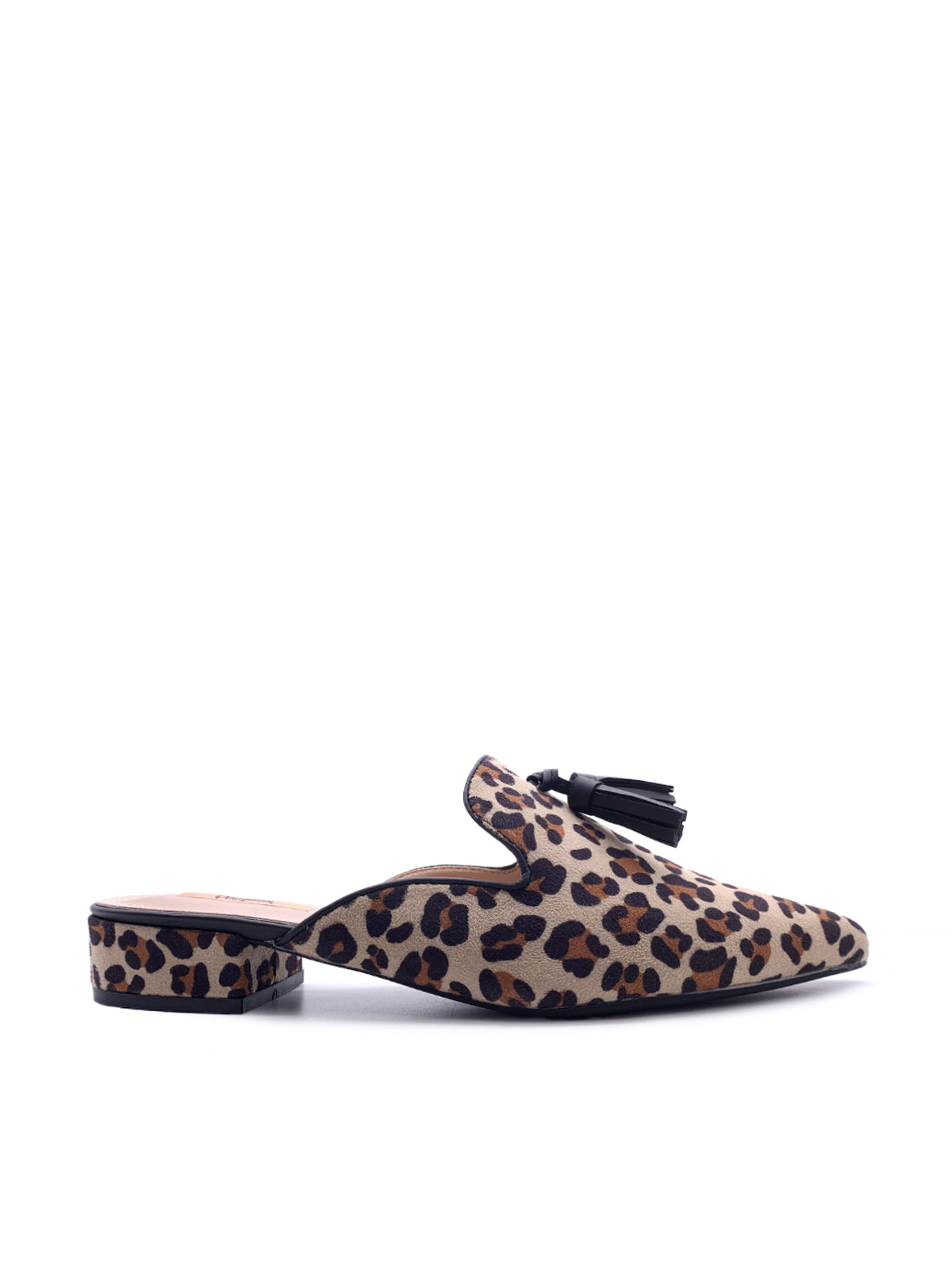 INGRID - Sabot in camoscio animalier con nappina