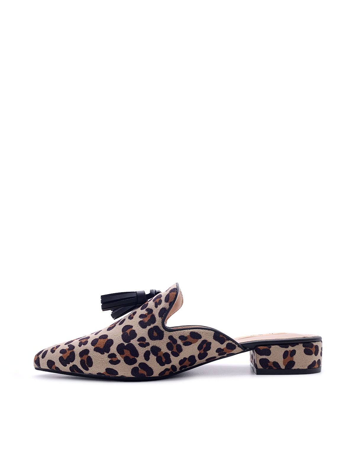 INGRID - Sabot in camoscio animalier con nappina