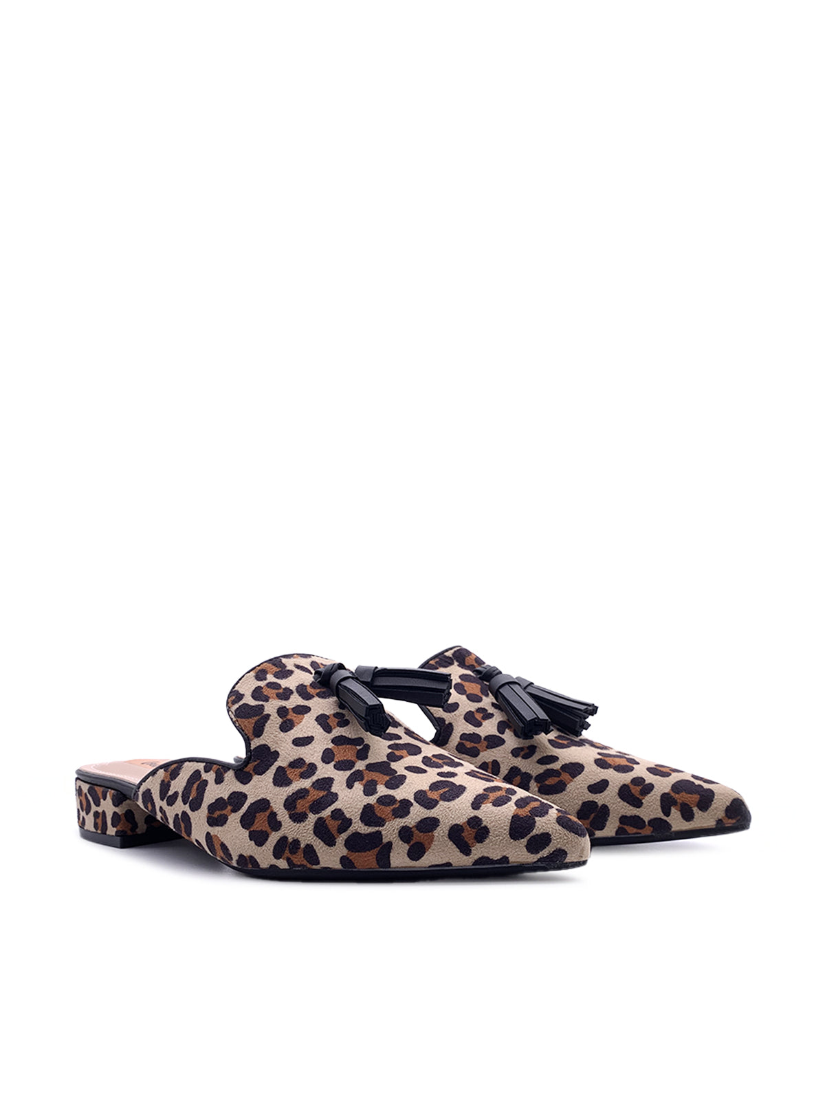INGRID - Sabot in camoscio animalier con nappina