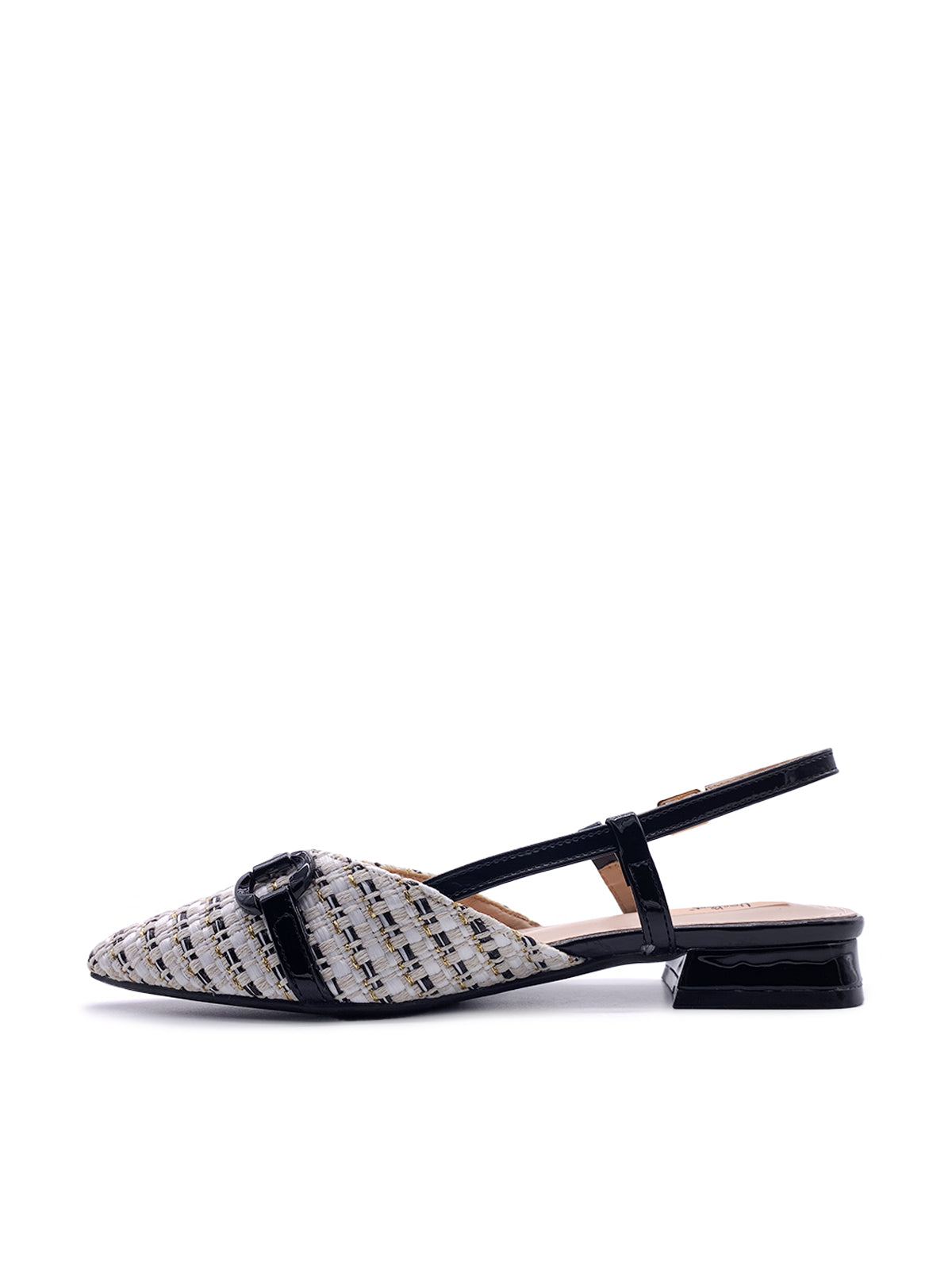 IOLANDA - Ballerine Slingback in rafia intrecciata  con morsetto