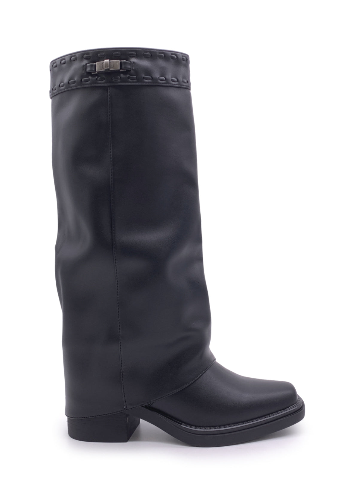 ISADORA - Stivali in ecopelle con risvolto e punta quadrata