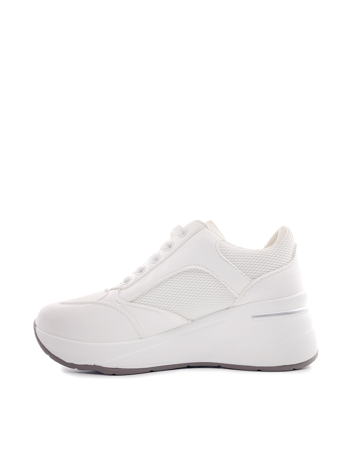 LEILA - Sneakers in ecopelle e tessuto con zip laterale