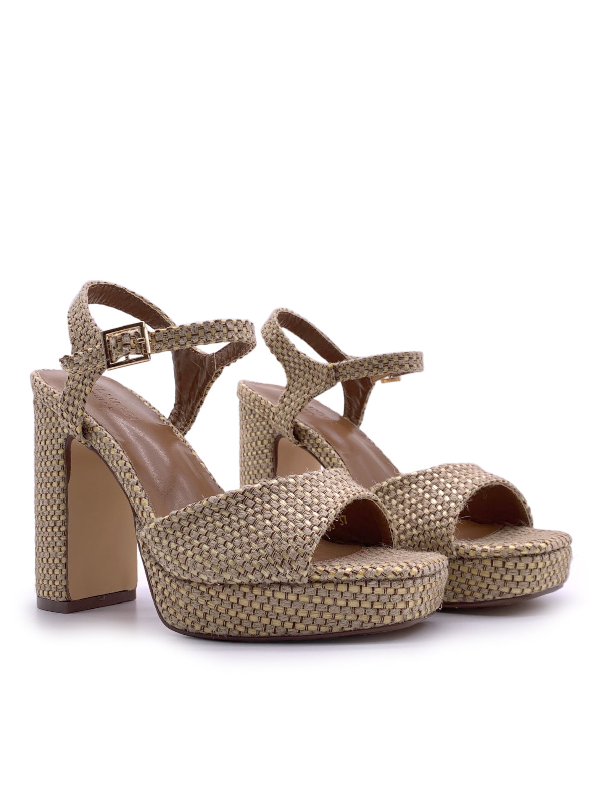 LISA -  Sandali con plateau in rafia