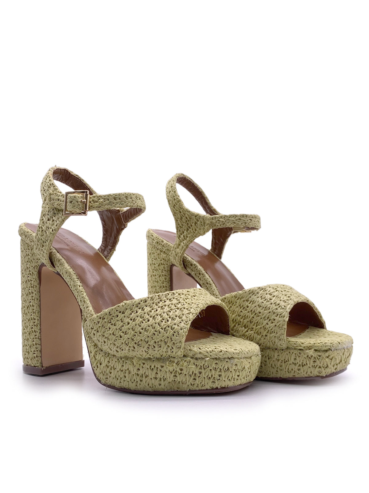 LISA -  Sandali con plateau in rafia