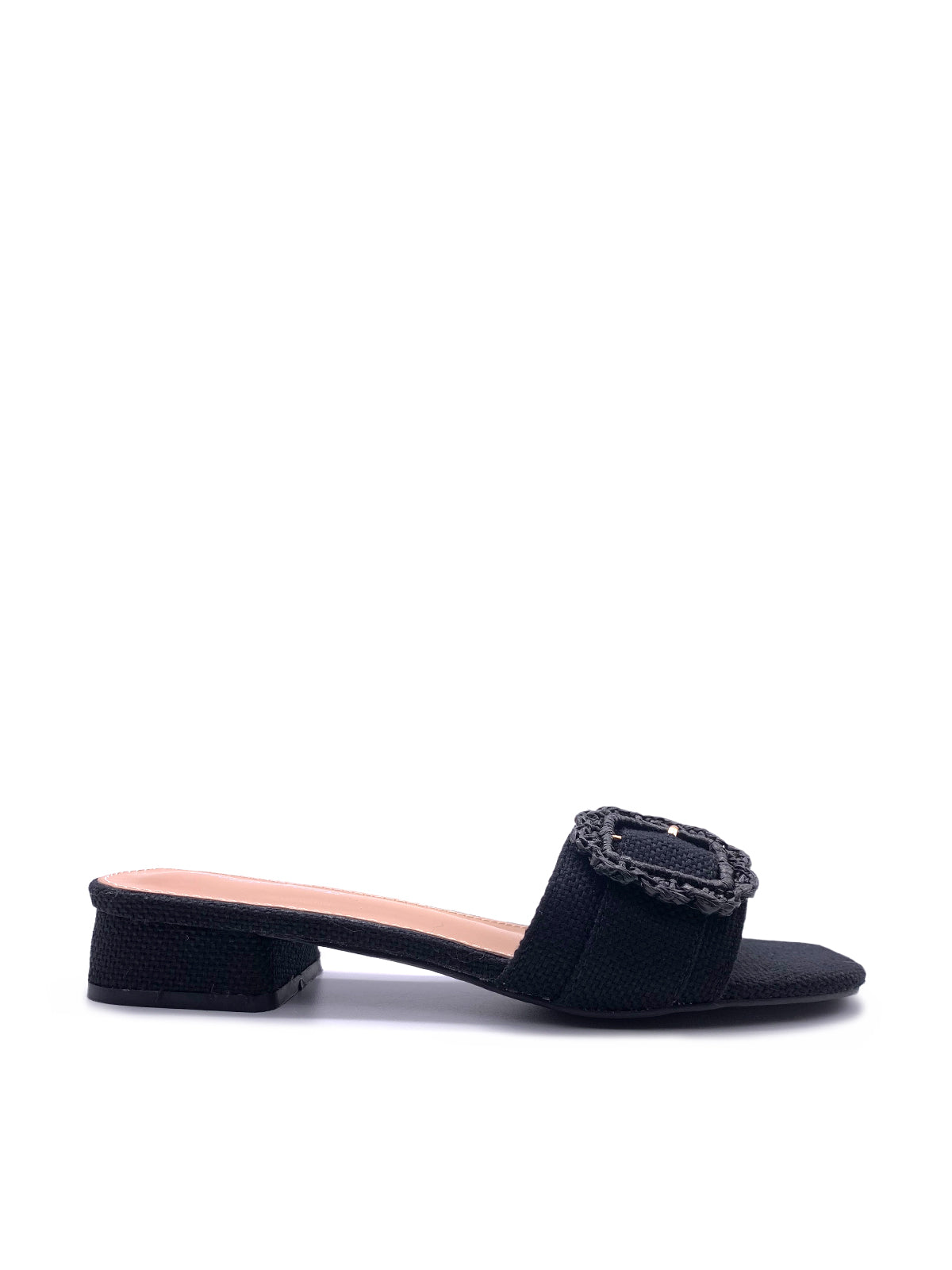 LUANA - Sandali in rafia con fibbia decorativa