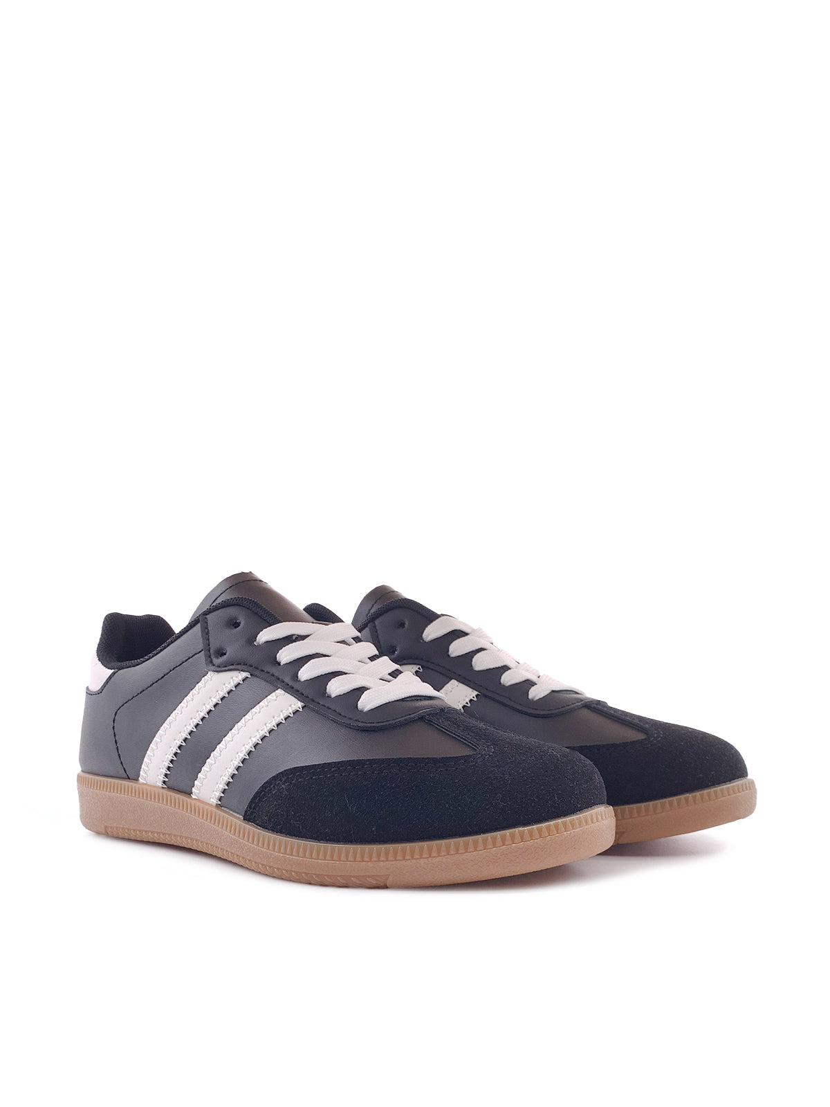 MARGHERITA - Sneakers in ecopelle e camoscio con stringhe