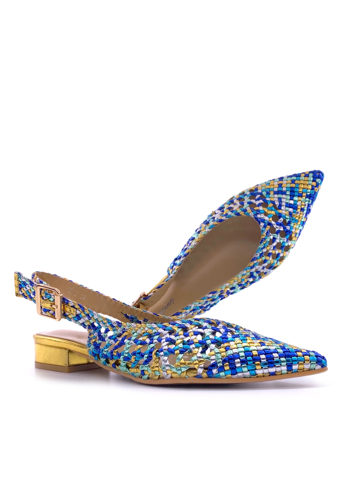 MILISA - Ballerine slingback in ecopelle traforata  laminata
