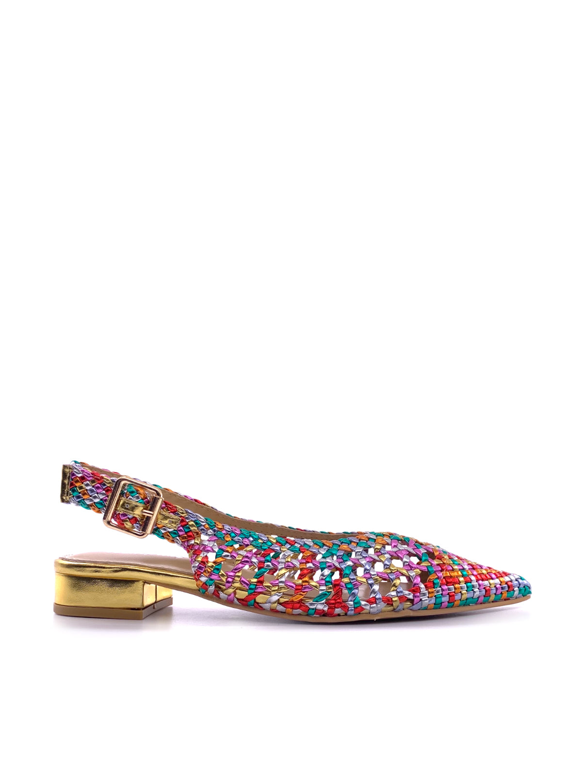 MILISA - Ballerine slingback in ecopelle traforata  laminata