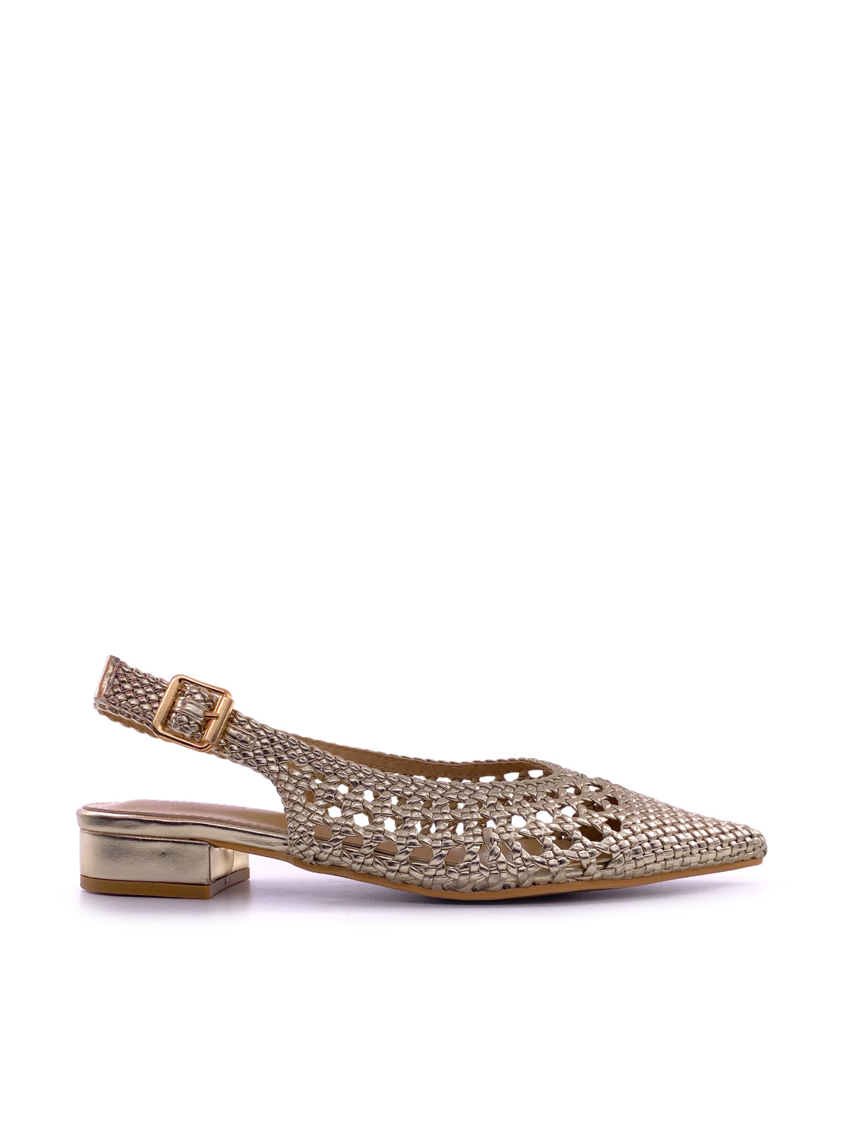 MILISA - Ballerine slingback in ecopelle traforata  laminata