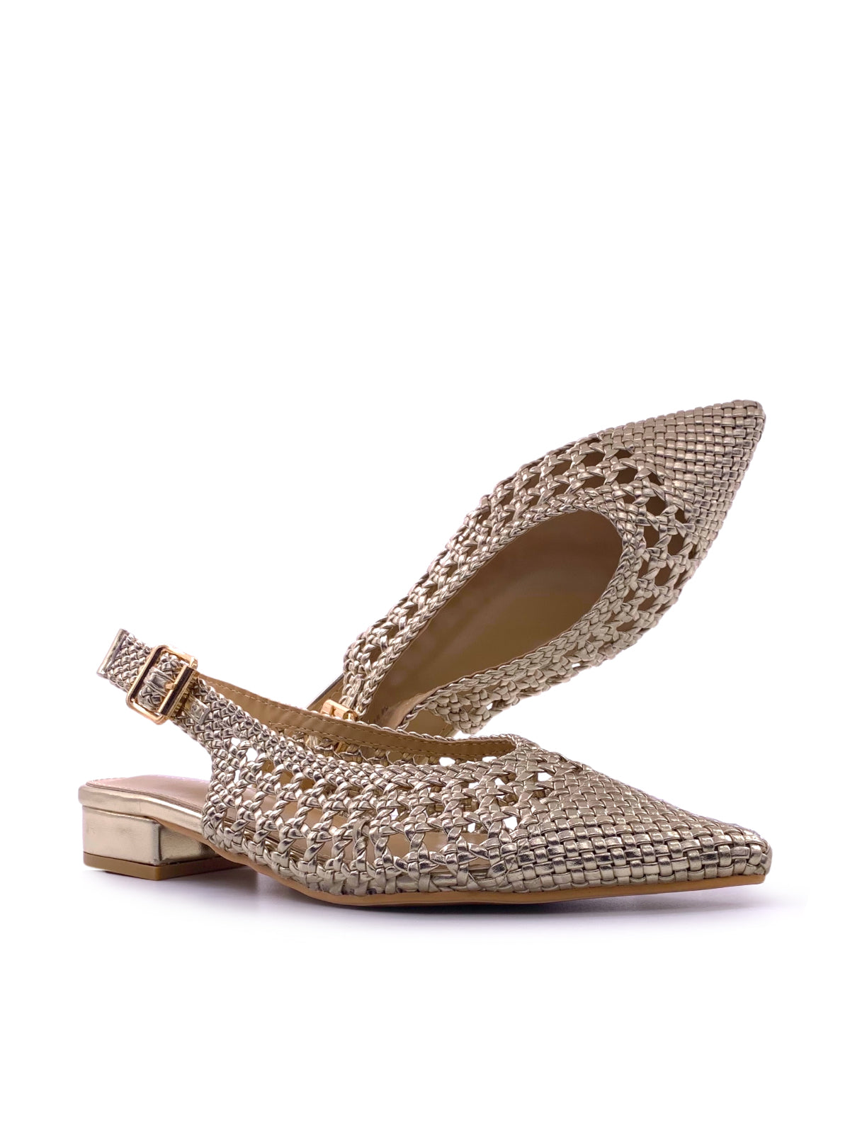 MILISA - Ballerine slingback in ecopelle traforata  laminata