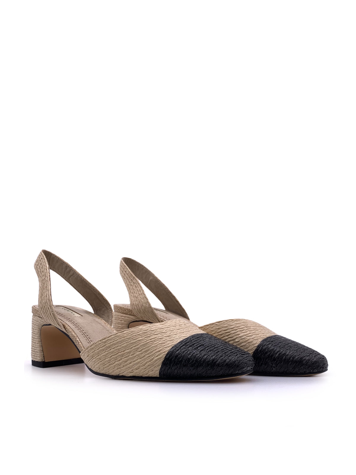 MIRANDA - Decolletè Slingback in rafia intrecciata
