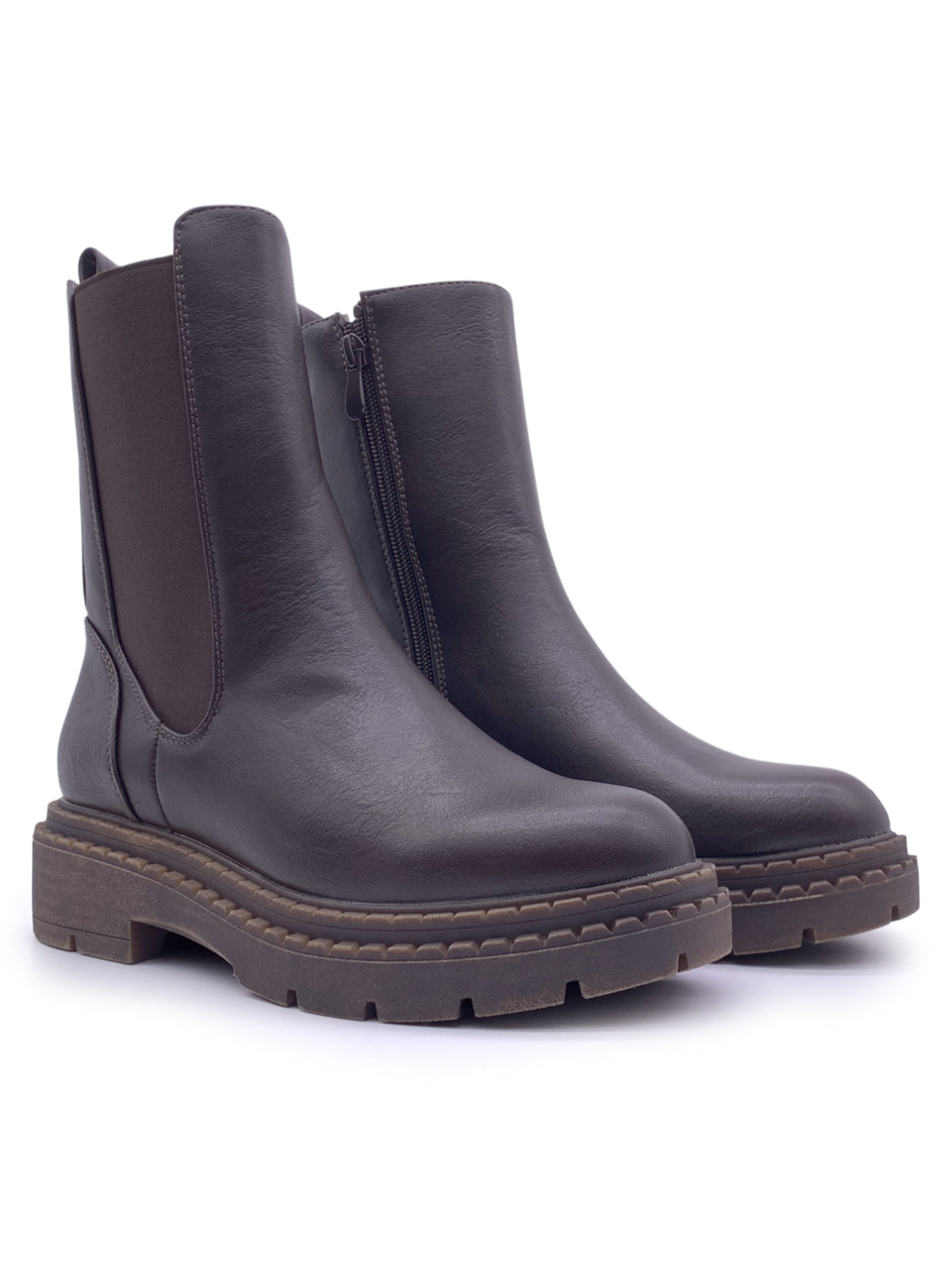 NAIKE - Stivaletti combat con elastico e zip laterale