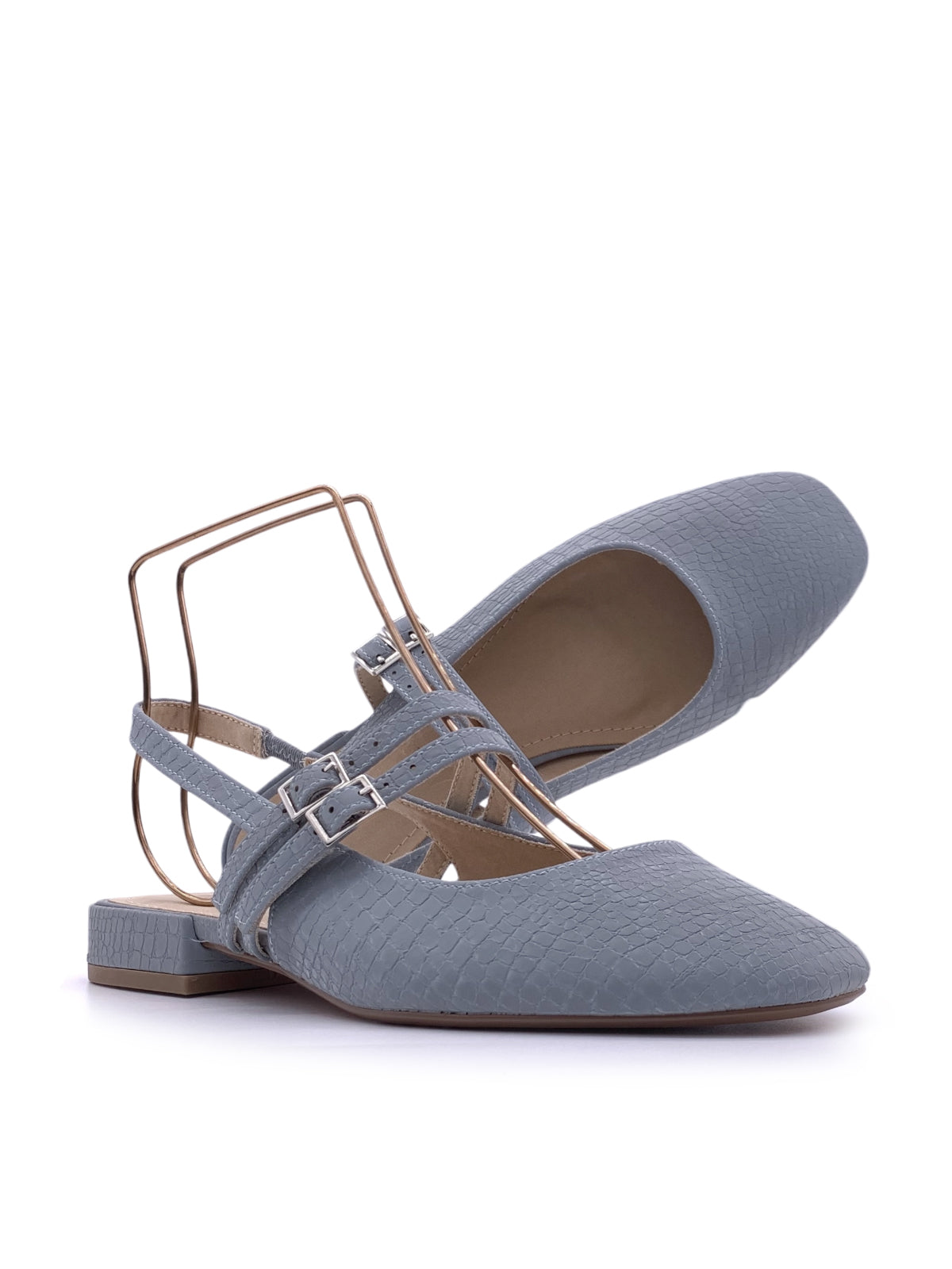 NALA - Ballerine slingback in ecopelle effetto coccodrillo