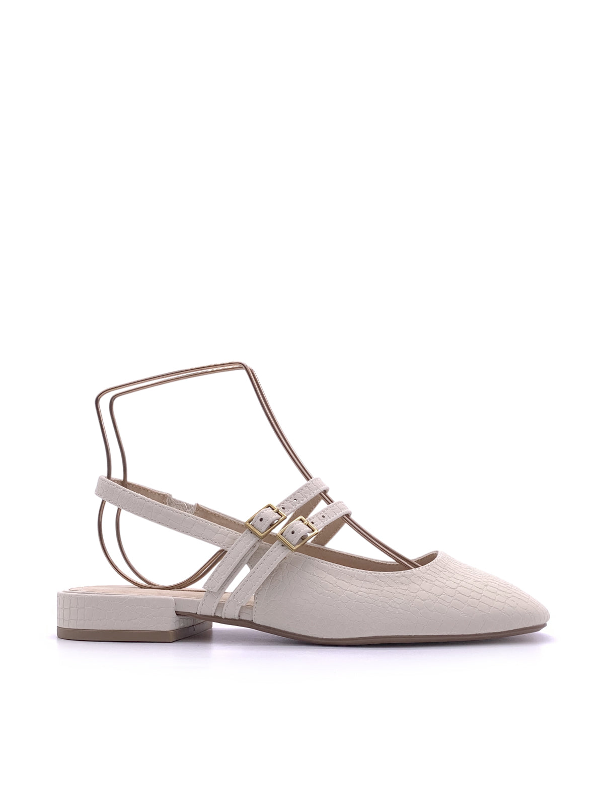 NALA - Ballerine slingback in ecopelle effetto coccodrillo