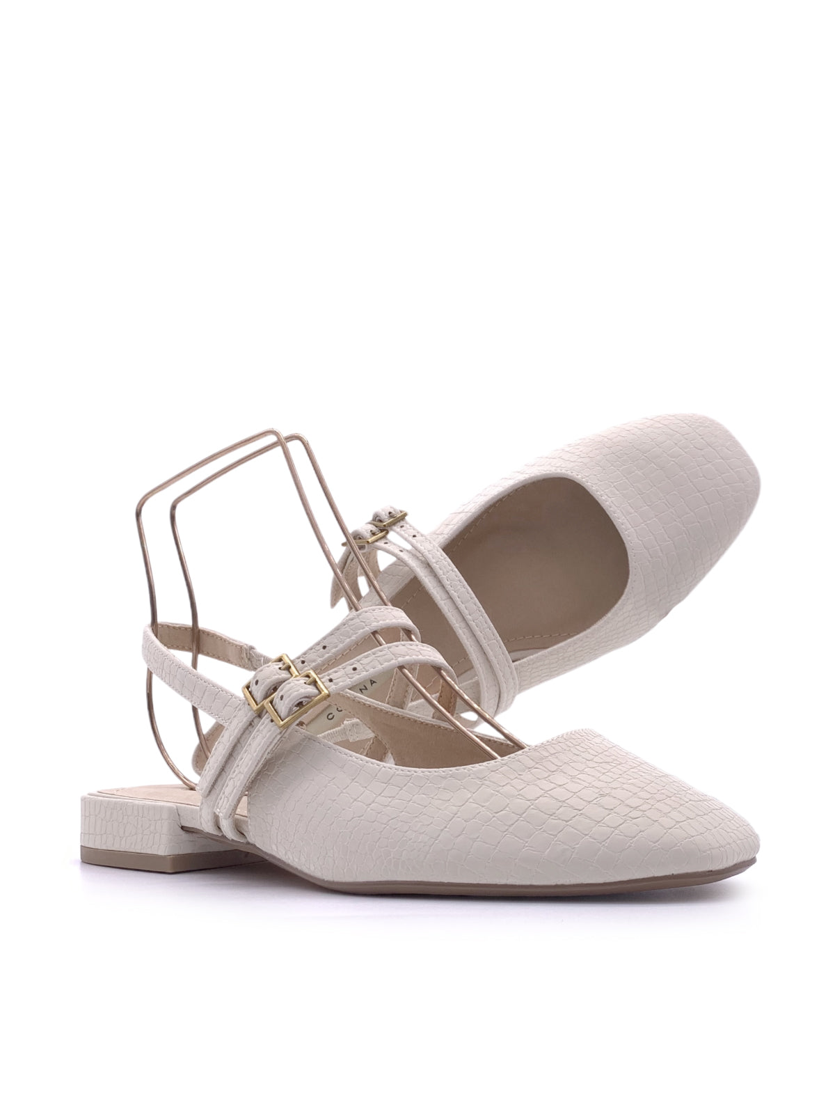 NALA - Ballerine slingback in ecopelle effetto coccodrillo