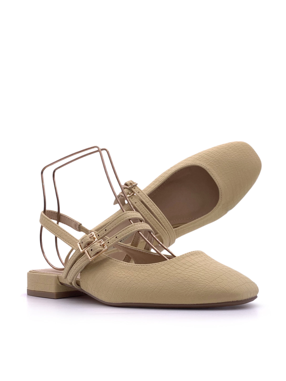 NALA - Ballerine slingback in ecopelle effetto coccodrillo
