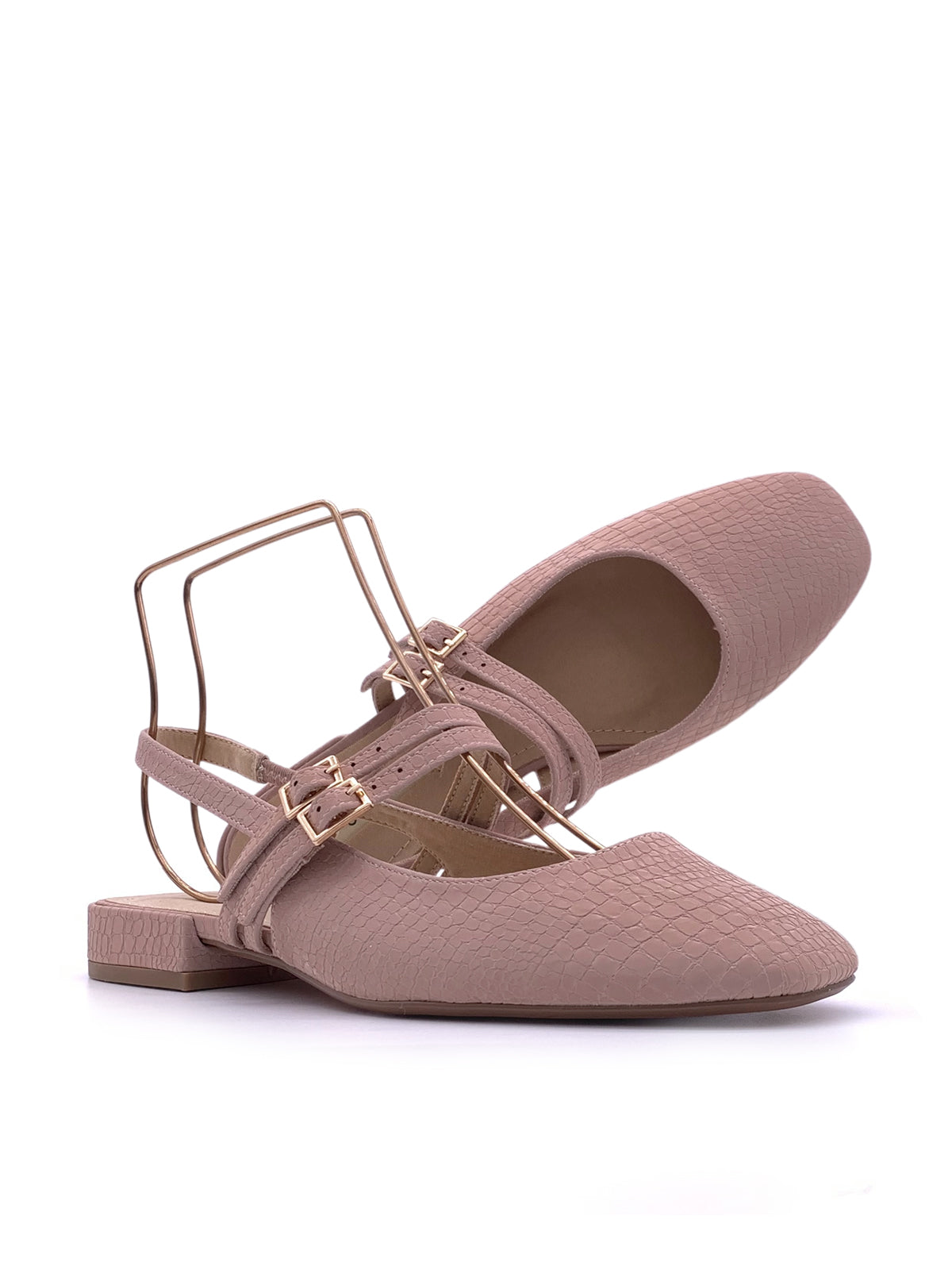 NALA - Ballerine slingback in ecopelle effetto coccodrillo