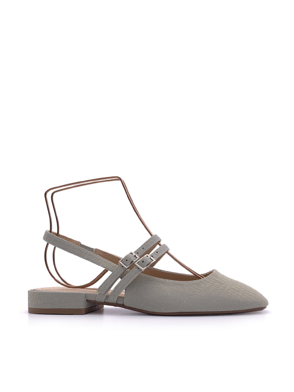 NALA - Ballerine slingback in ecopelle effetto coccodrillo