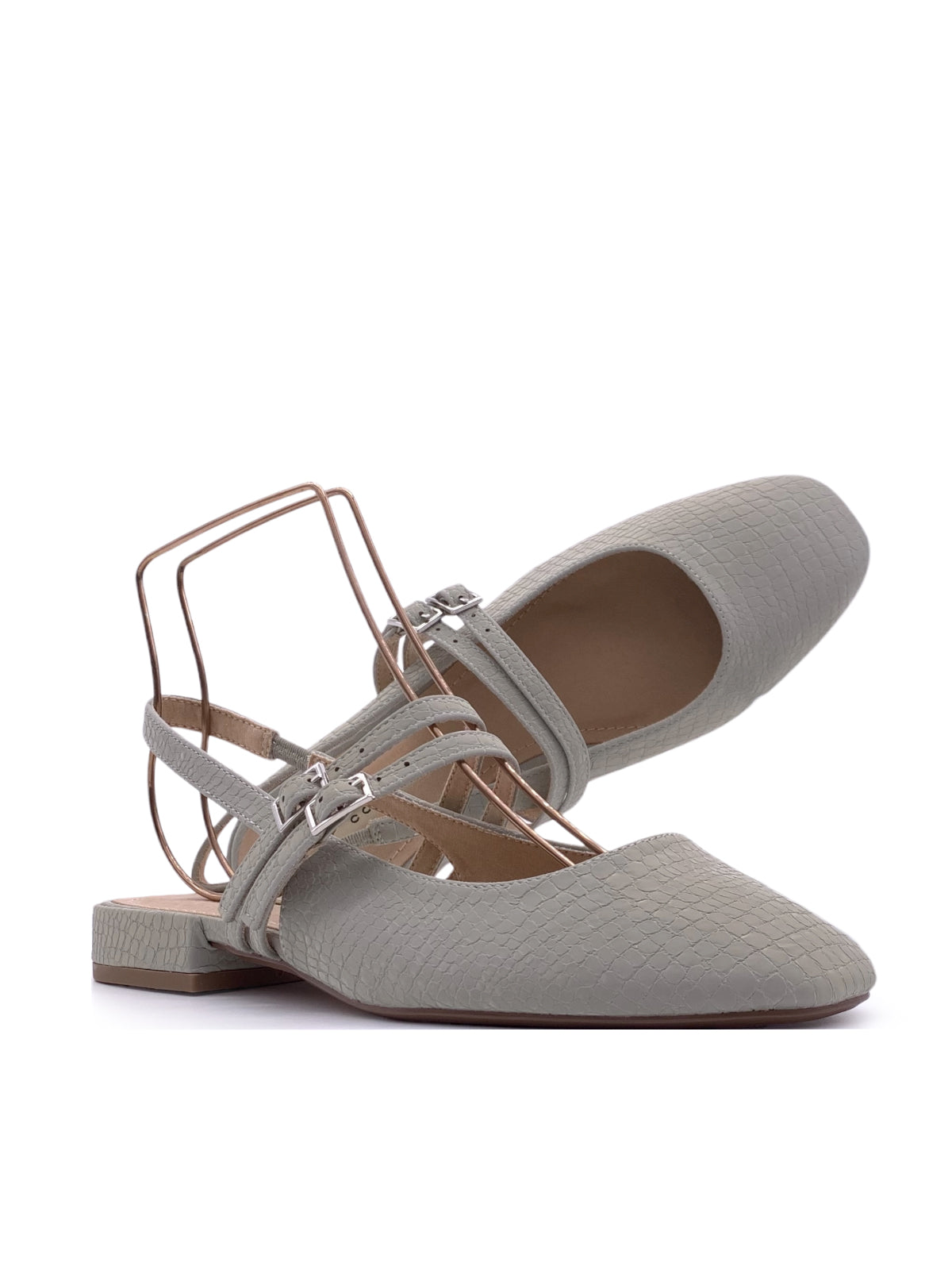 NALA - Ballerine slingback in ecopelle effetto coccodrillo