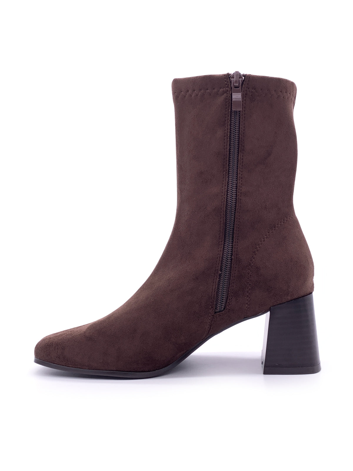 NANCY - Tronchetti in camoscio con zip laterale