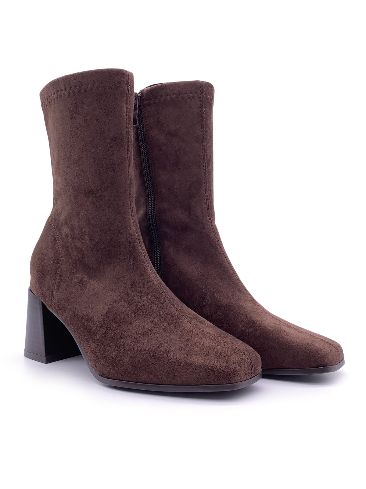 NANCY - Tronchetti in camoscio con zip laterale