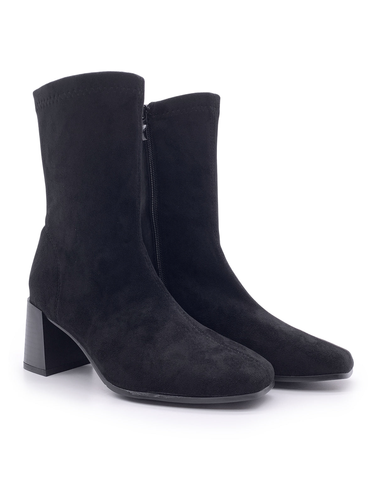 NANCY - Tronchetti in camoscio con zip laterale