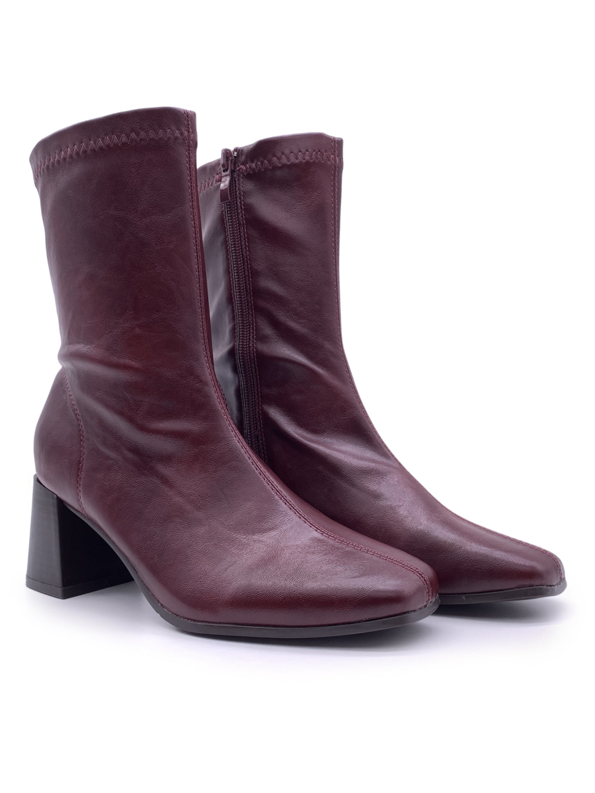 NORA - Tronchetti in ecopelle con punta quadrata