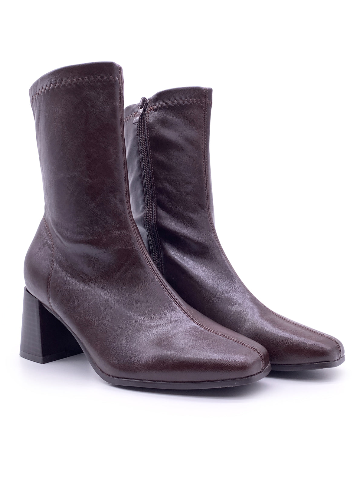 NORA - Tronchetti in ecopelle con punta quadrata