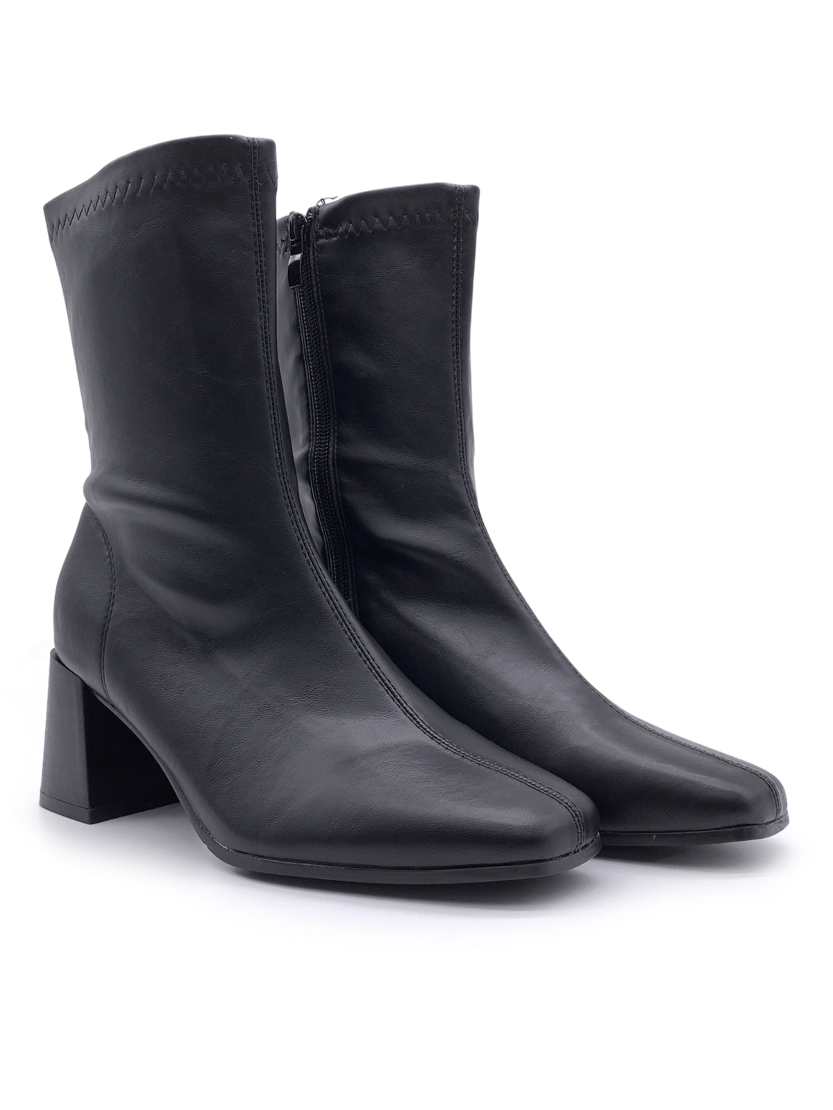 NORA - Tronchetti in ecopelle con punta quadrata