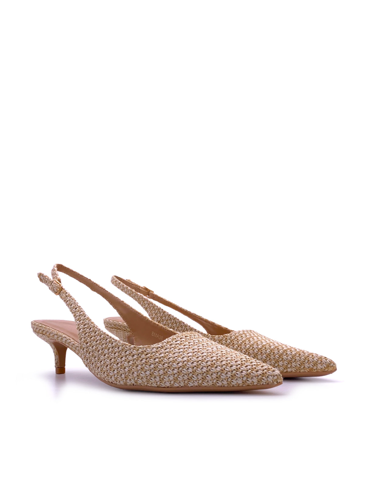 NURIA - Decolletè Slingback in rafia con cinturino