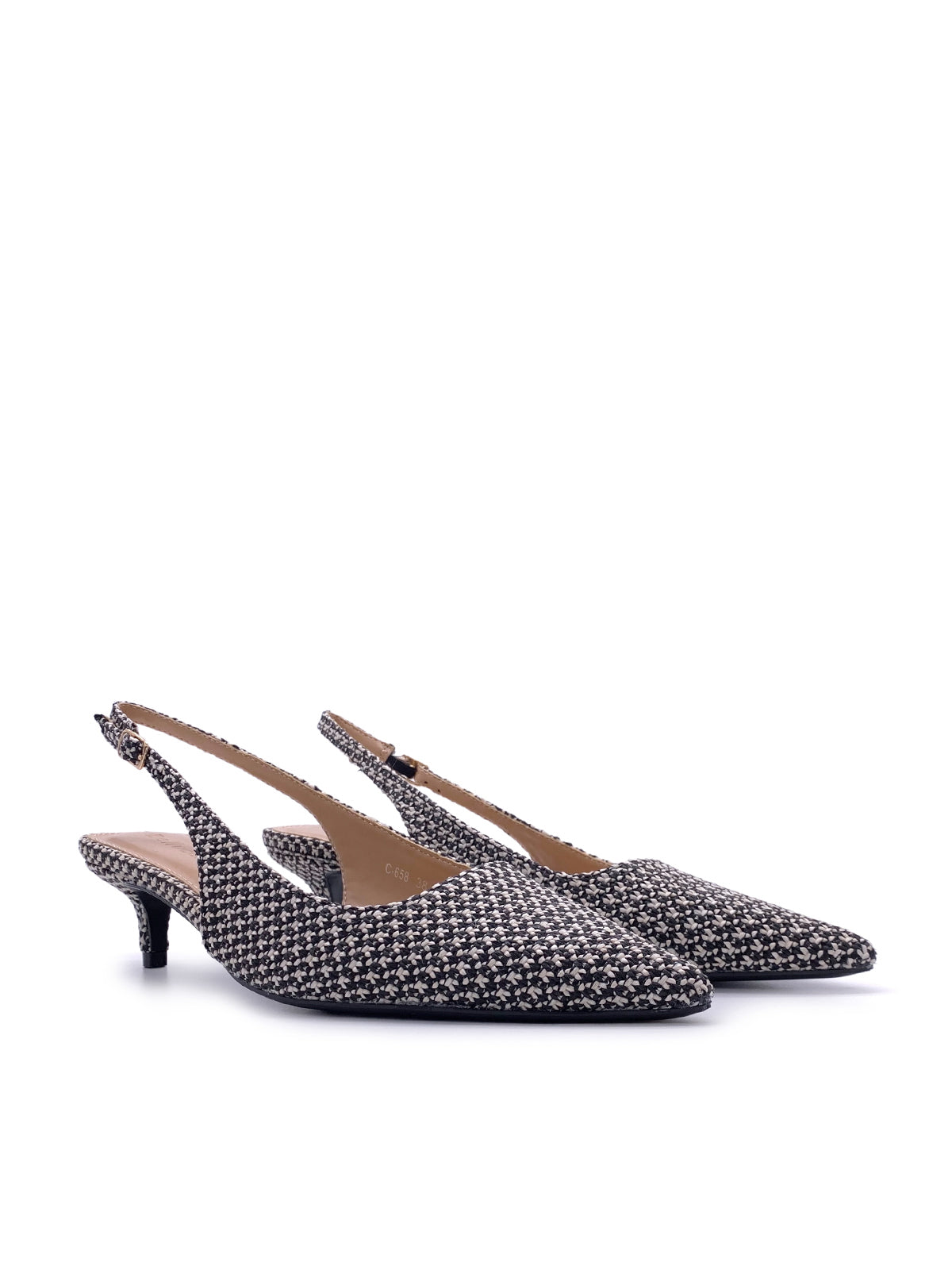 NURIA - Decolletè Slingback in rafia con cinturino