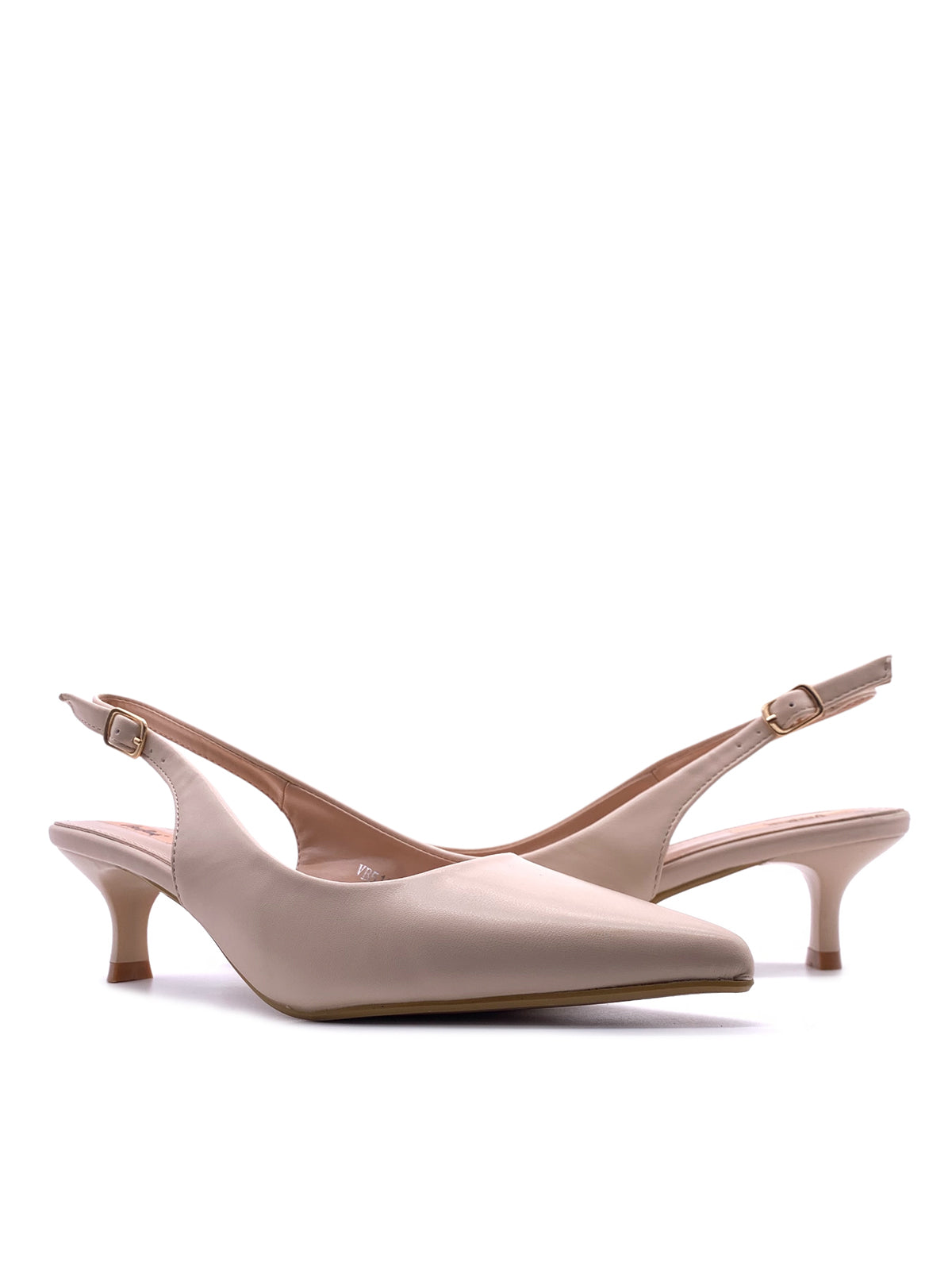 PAIGE - Decolletè Slingback in ecopelle con cinturino e tacco a rocchetto