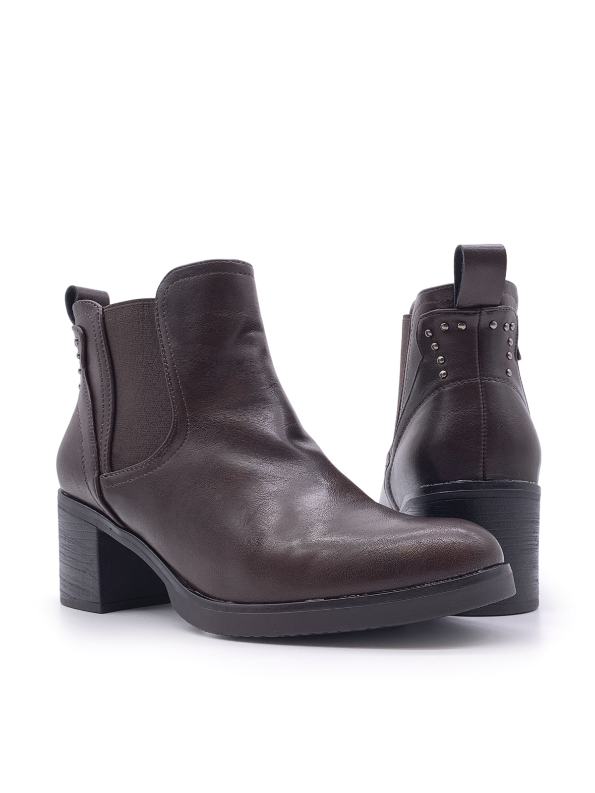 PIA - Tronchetti in ecopelle con zip laterale e borchie