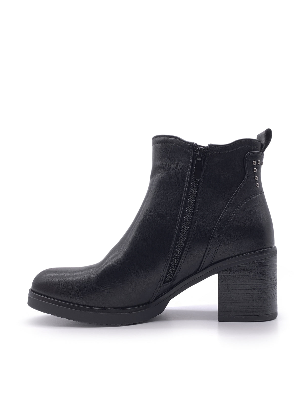 PIA - Tronchetti in ecopelle con zip laterale e borchie