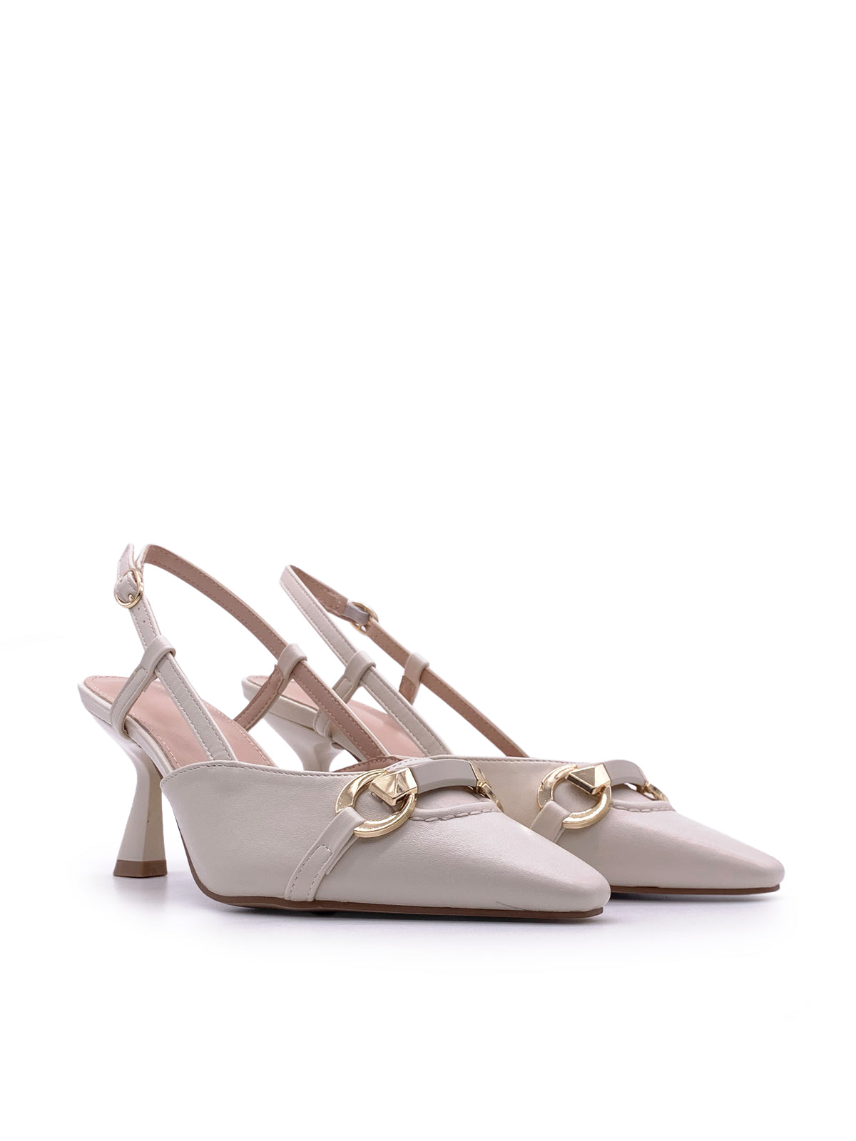 RENEE - Decolletè Slingback in ecopelle con morsetto decorativo