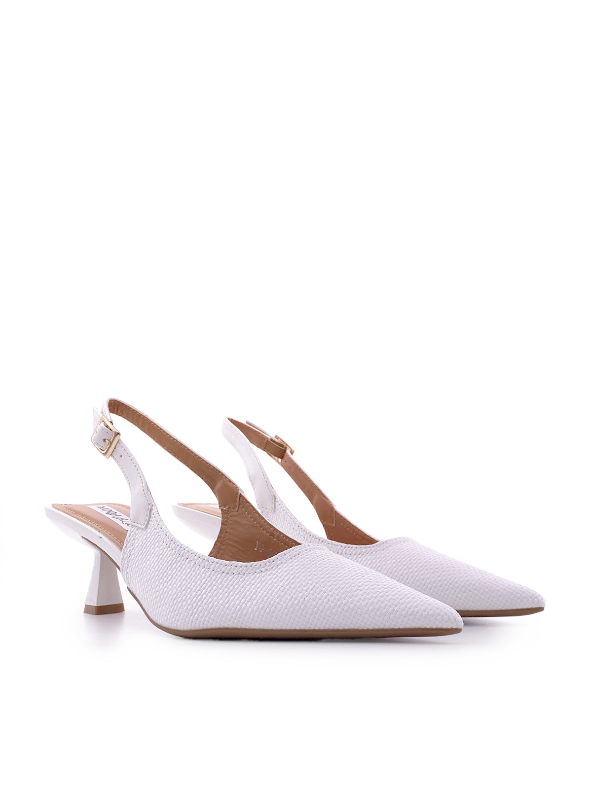 RILEY - Decolletè Slingback in rafia con cinturino