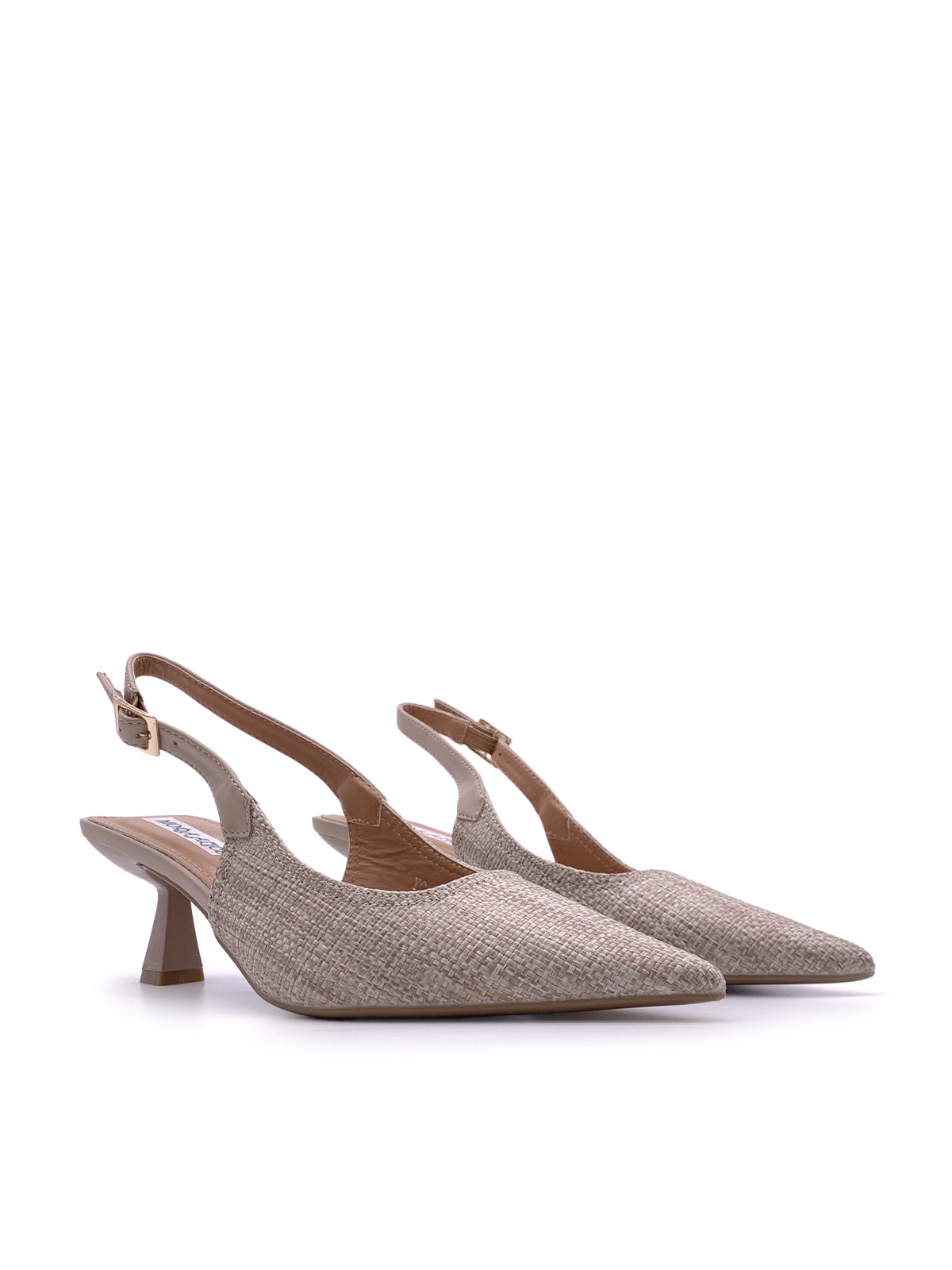 RILEY - Decolletè Slingback in rafia con cinturino