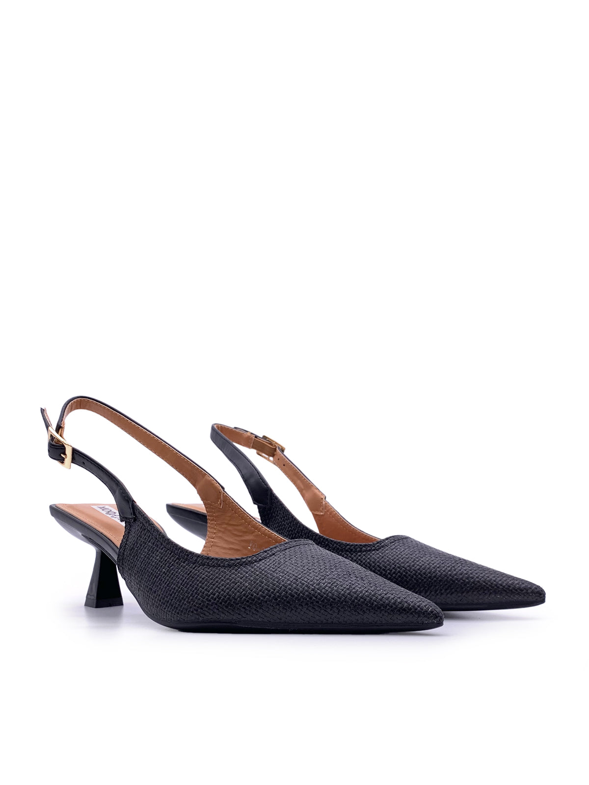RILEY - Decolletè Slingback in rafia con cinturino