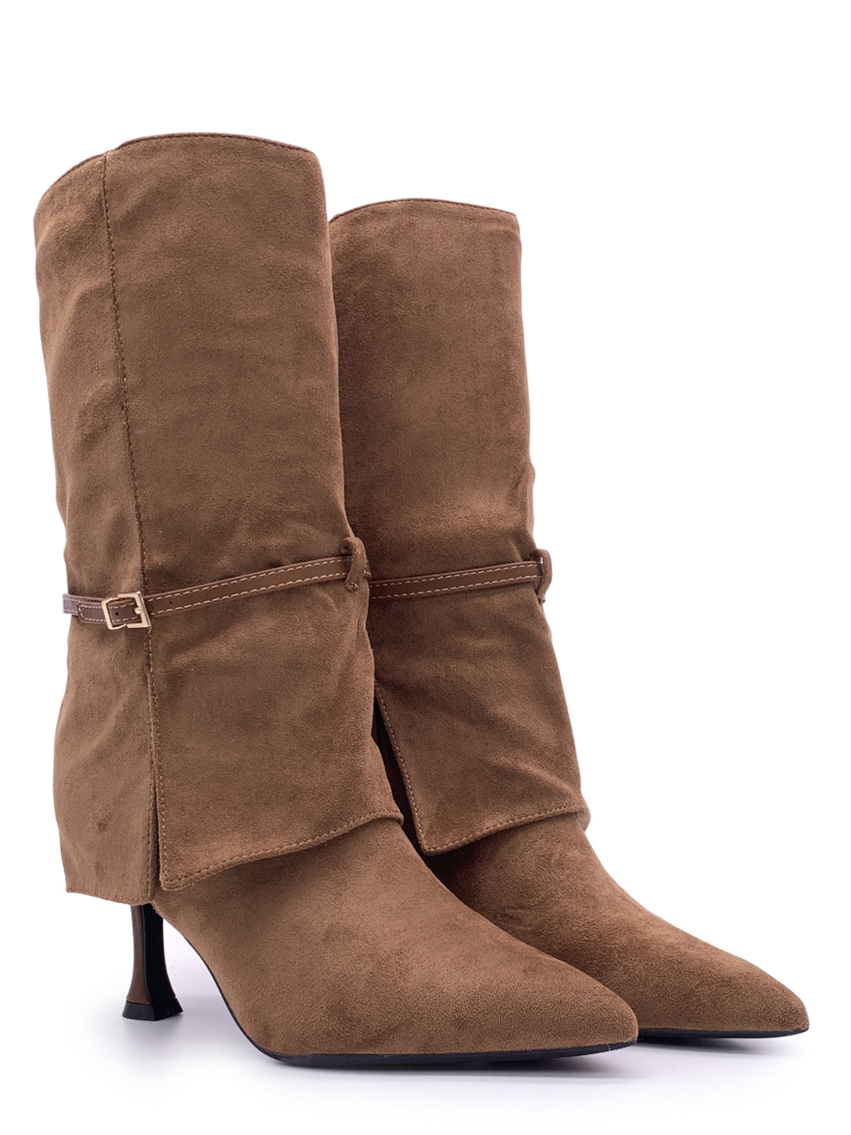 ROSARIA - Stivaletti 3/4 in camoscio con risvolto