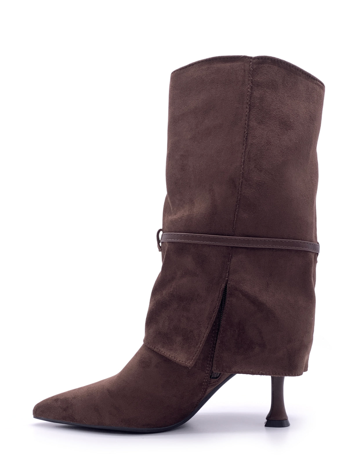 ROSARIA - Stivaletti 3/4 in camoscio con risvolto