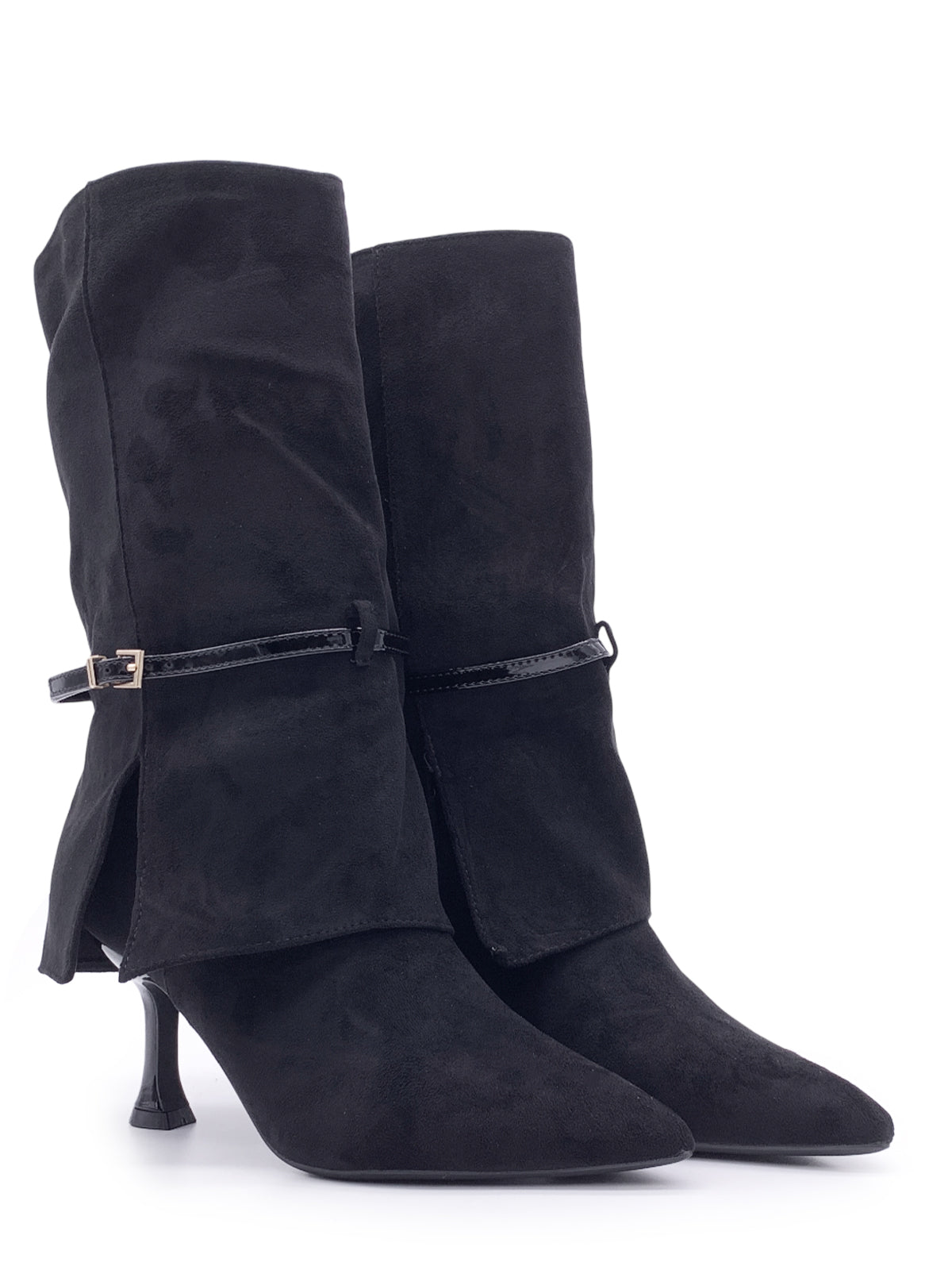 ROSARIA - Stivaletti 3/4 in camoscio con risvolto