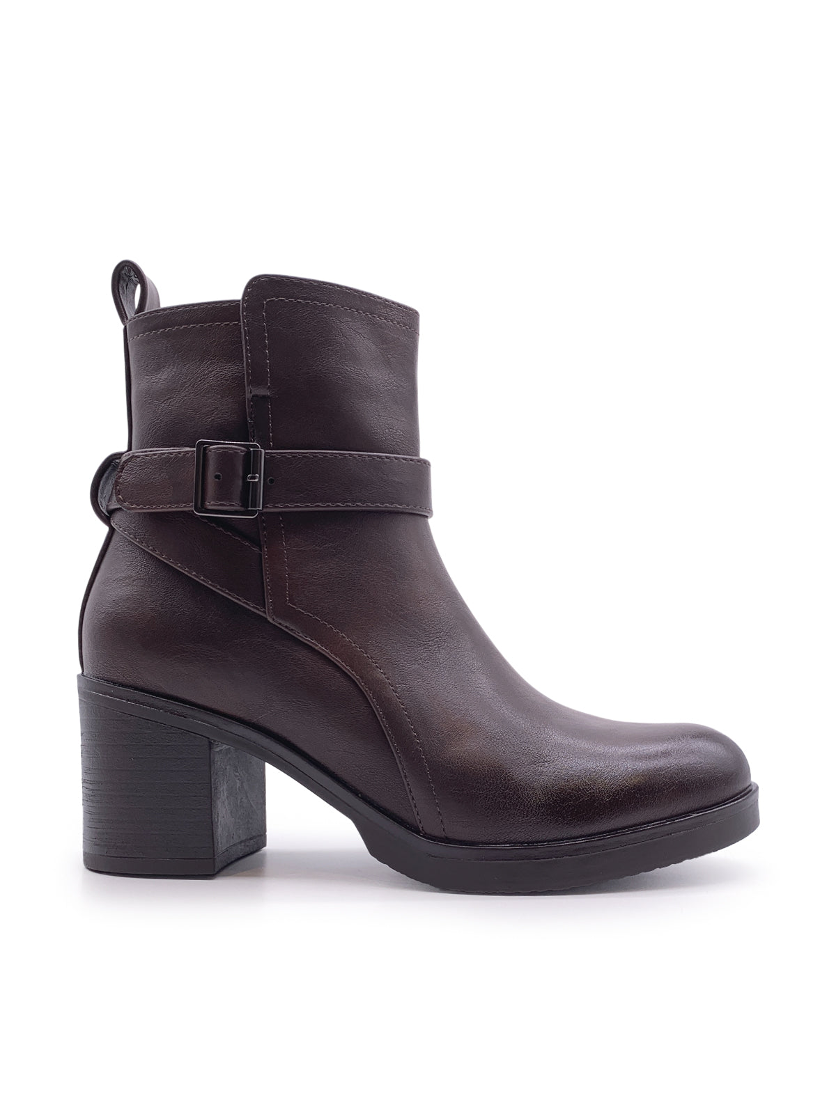 ROSSELLA - Tronchetti in ecopelle con fibbia e zip laterale