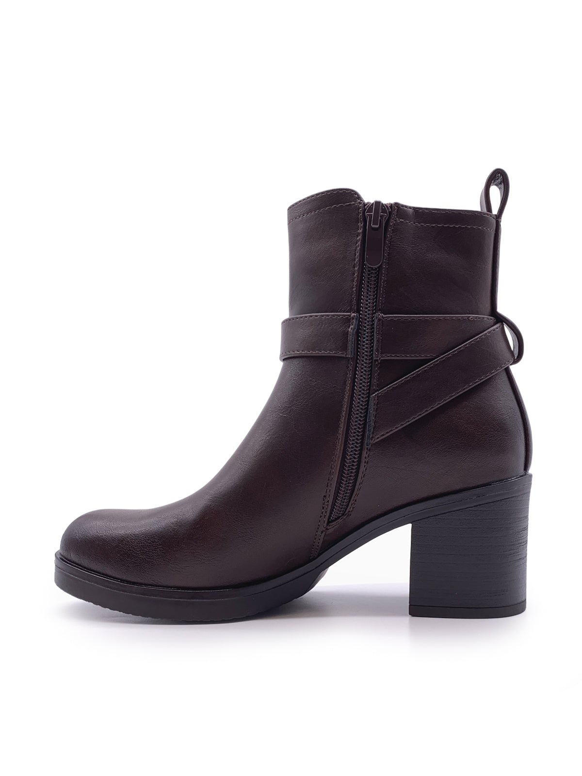 ROSSELLA - Tronchetti in ecopelle con fibbia e zip laterale